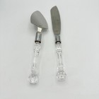 Cake Knife   Server Acrylic Stainless Steel Faux Crystal Handle Wedding Party