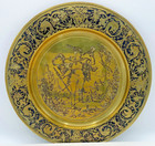 Antique Pair Of German Decorative Plates 19th Century Brass Signed
