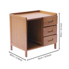 Bamboo Nightstand 40cm Bedside End Table Bedside Stand W 3 Drawers open Cabinet