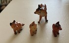4 Miniature Resin Fox Figurines Three Sizes