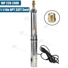 4   Deep Well Submersible Pump 1hp 220v  33 Gpm  207  Max  60hz Stainless Steel