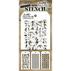 Stampers Anonymous Tim Holtz Mini Layered Stencil Set 3 pkg-set  7  Mts-7
