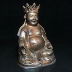 Chinese Antique Ming Dynasty Copper Golden Paint Statue Buddha Ming 1368-1644