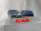 Ray-ban Rb3025 Aviator Sunglasses Silver Frame 58mm Gradient Blue Glass Lens
