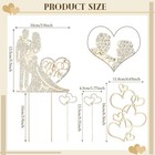 Spiareal 4 Pcs Wedding Cake Topper Mr And Mrs Rhinestone Bride And Groom Love   