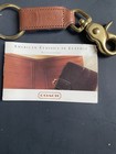 New Vintage Coach Brown Leather Trigger Snap Key Fob Keychain  Ring Bag Charm