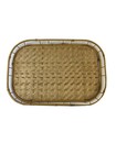Vintage 70s Bamboo Woven Wicker Rattan Serving Trays Set Of 4 Boho Tiki Mcm
