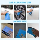 3pcs Blue Microfiber Cleaning Cloth Wash Towel Drying Rag Car Polish Detailing