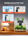 Aquarium 3 5 Gallon Self Cleaning With 3-color Led Light And Hydroponic System