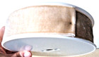 Vtg Velvet Millinery Rayon Ribbon France 1 5  X 10 M Nos Spool Beige Can Dye Htf