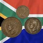 Lot Of 3 South Africa Predecimal Coins - 1937  1945   1954 - Combined Ship