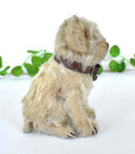 Antique 1930s Steiff Molly Dog Mohair 5 5  Button Vintage Sitting Pre War