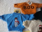 New Lot Of 6 Teddy Bear Sweaters Fits 10-12   All Different Themes