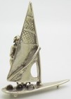 Vintage Italian Genuine Silver 800 Windsurf Large Miniature Figurine