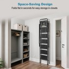 High Folding Step Stool Ladder With Secure Handgrip And Anti Slip Feet Tool Tray