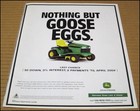 2003 John Deere Lawn Tractor Print Ad Vintage Advertisement Mower Goose Eggs Vtg