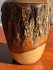 Natural Wood Vase  Raw Bark Live Edge  6 25 In Signed Usa Made