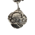 Antique 1920s German Art Nouveau  800  Silver Lady Cameo Charm Bracelet Rare