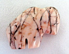 Vintage Native American Buffalo Fetish Totem Carved Jasper Stone