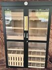 Large Black Cigar Humidor Cabinet