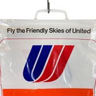Vintage United Airlines Shopping Bag Travel 1980s New Plastic Handles 17 x14 