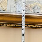 Vtg Pictures Of Old Map Of Central America In Beautiful Gold Frame 18  X15 