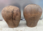 Antique Hat Molds Wood Milliners Millinery Wig Head Forms Set Of Two