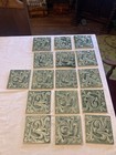 Antique Majolica Fireplace Tiles     Set Of  Sixteen 6   x6   