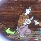 Vintage Indian Wooden Plaque Set Hand Crafted Inlay And Paint