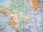 1928 Vintage Physical Map Of The World Ocean America Asia Africa Europe Currents