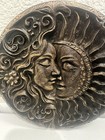 Sun And Moon 8    X 8    Celestial Zodiac Astrology Sculpture Wall Art Plaque Boho