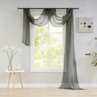 Grey Sheer Scarf Valance Curtains For Windows canopy Bed living Room bedroom    