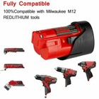 2pack 12v For Milwaukee M12 M12b3 Lithium Cordless 3 5ah Battery 48-11-2401 2440