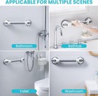 2 Pack Suction Grab Bars For Bathtub   Shower  Heavy Duty Bathroom Safety Grey