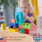 Fisher-price Wood Toddler Toy Interlocking Blocks Stacking Jigsaw Puzzle With