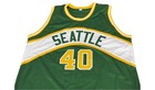 Seattle Supersonics Shawn Kemp Signed Green Pro Style Custom Jersey Bas Authe   