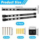 8packs 18  Magnetic Tool Holder Strip Metal Magnet Tool Organizer Bar For Garage