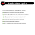 21 5  Privacy Screen Filter For Monitor Anti-glare Blue Light Widescreen Shield