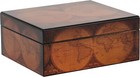 Desktop Cigar Humidor Wood Box  Old World  Walnut Finish  25-50 Cigar Storage