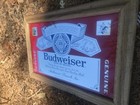 Vintage Budweiser Beer Bar Wood Framed Mirror  king Of Beers  1987 18  X 12  Usa