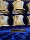 Antique English Sterling Napkin Rings Set Of 6 Numbered Fitted Box Hallmarked