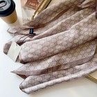Scarf Gucci Scarf Light Weight Shawl 100  Silk Authentic Beige Brown Classic