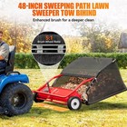 48  Lawn Sweeper Tow Behind Pull Behind Grass Sweeper W  25 16cu ft Large Hopper