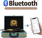 Vinyl Record Player 3 Speed Bluetooth Suitcase Turntable Rca Aux Headphone