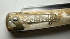 Vtg Dubl Duck Goldedge Straight Razor Pearlescent Handle