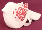 Vintage White Dove W red Glittering Wings Porcelain Christmas Ornament Lot Of 2