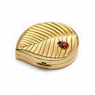 Vintage Estee Lauder 1998 Lucky Ladybug Lucidity Gold Leaf Powder Compact