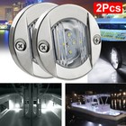 2pcs White Round Marine Boat Led Stern Transom Lights Cabin Deck Courtesy Light
