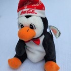 Coca-cola Bean Bag Plush Penguin 1997 Vintage 7  Red Bowtie Coke Bottle With Tag