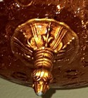 Vintage Amber Hanging Light   Swag Lamp Large Round Textured Glass Original Mcm